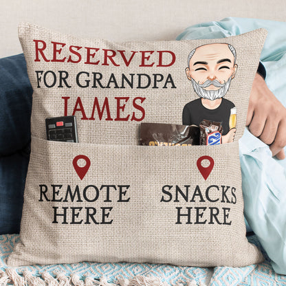 Reserved For Grandpa - Personalized Pocket Pillow (Insert Included)