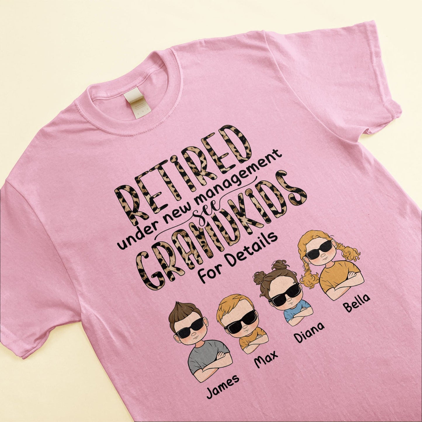 Retired Under New Management See Grandkids For Details - Personalized Shirt