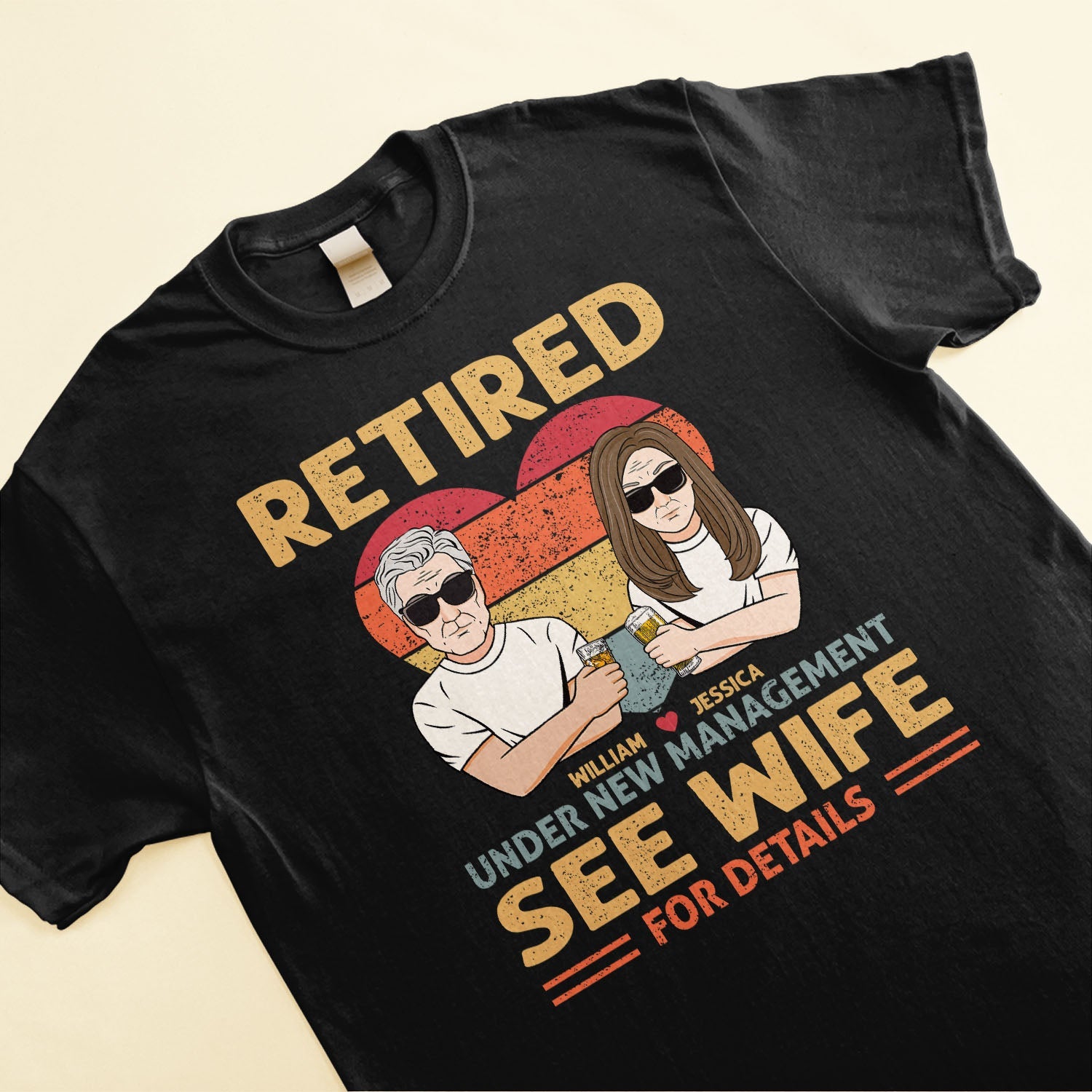 Father's Day Gifts, Retired Under New Management See Wife For Details - Personalized Shirt