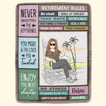 Retirement Rules Enjoy The Next Chapter - Personalized Blanket