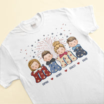 Retro American Mama 4th July Patriotic - Personalized Shirt