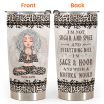 Sage & Hood - Personalized Tumbler Cup - Birthday Gift For Yoga Lover - Leopard Pattern Design