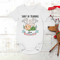 Saint In Training - Personalized Baby Onesie