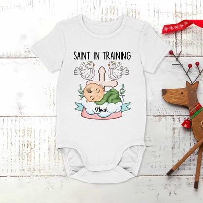 Saint In Training - Personalized Baby Onesie