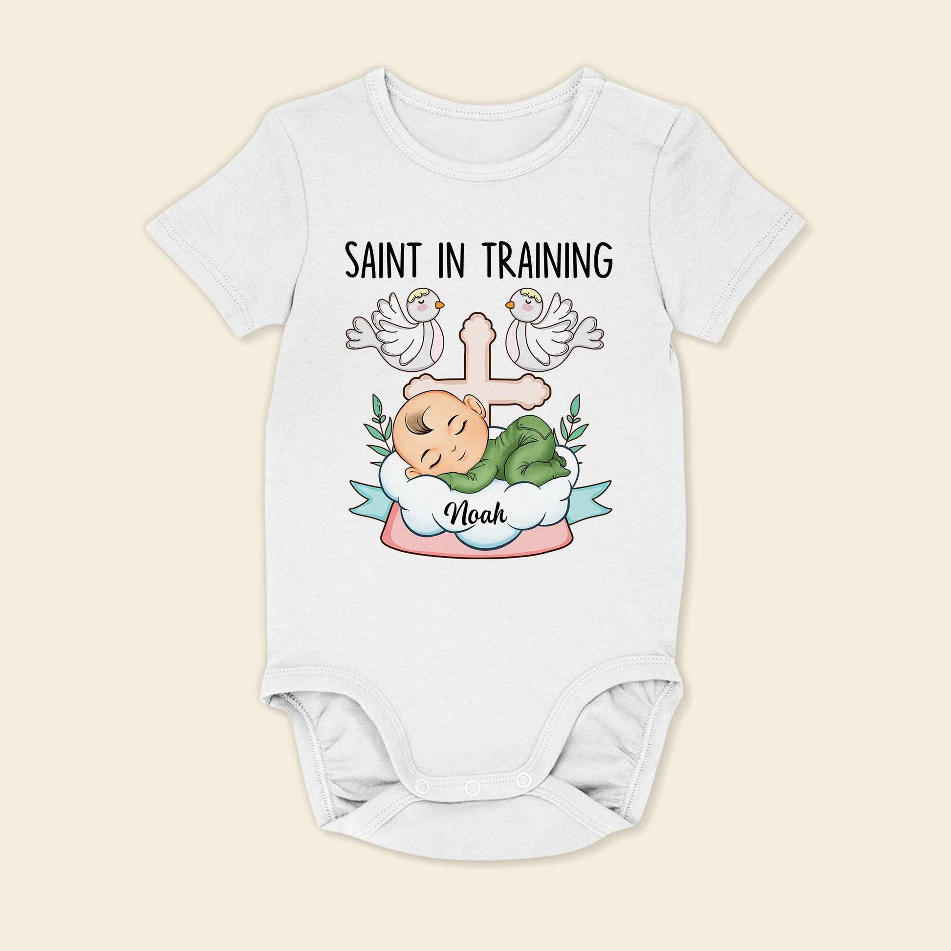 Saint In Training - Personalized Baby Onesie