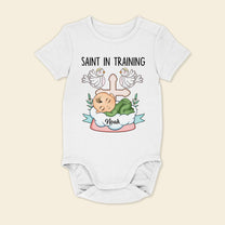 Saint In Training - Personalized Baby Onesie