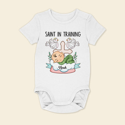 Saint In Training - Personalized Baby Onesie