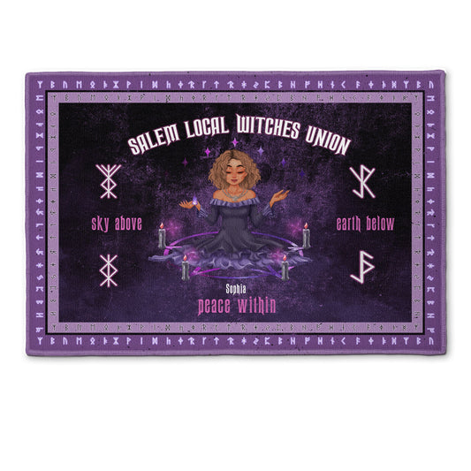 Salem Local Witches Union - Personalized Doormat - Halloween, Birthday Gift For Witches, Witch Craft - Grimoire