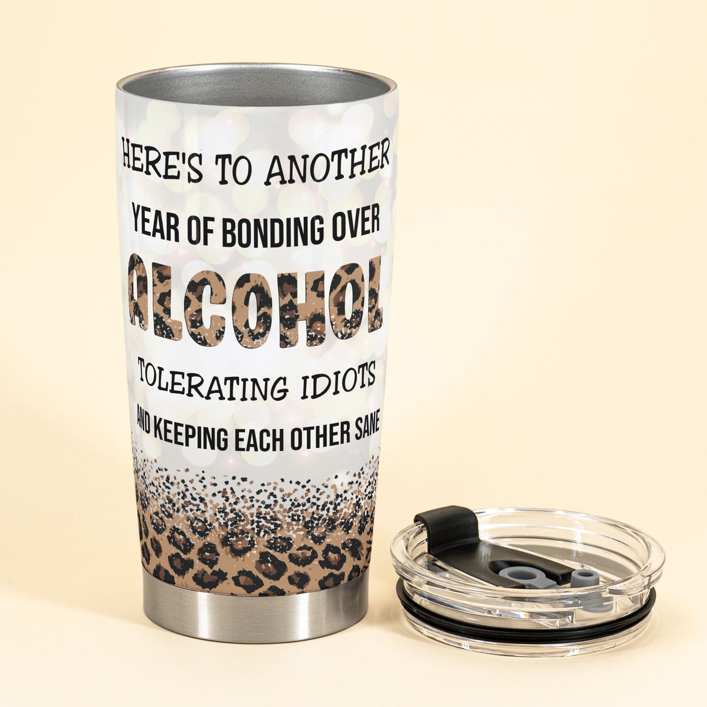 Bonding Over Alcohol - Personalized Tumbler Cup - Birthday Gift For Besties, Sisters, Sistas