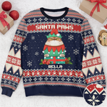 Santa Paws Christmas Sweater - Personalized Ugly Sweater