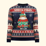 Santa Paws Christmas Sweater - Personalized Ugly Sweater
