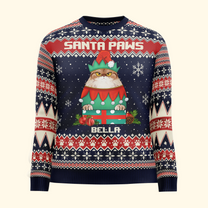 Santa Paws Christmas Sweater - Personalized Ugly Sweater