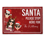 Santa Please Stop Here - Personalized Doormat