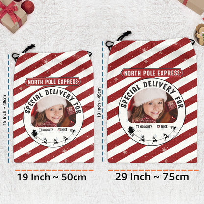 (Photo Inserted) Santa Sack Christmas Gifts For Kid - Personalized Photo Christmas Sack