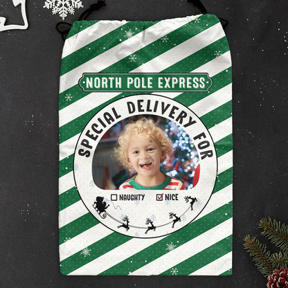 (Photo Inserted) Santa Sack Christmas Gifts For Kid - Personalized Photo Christmas Sack