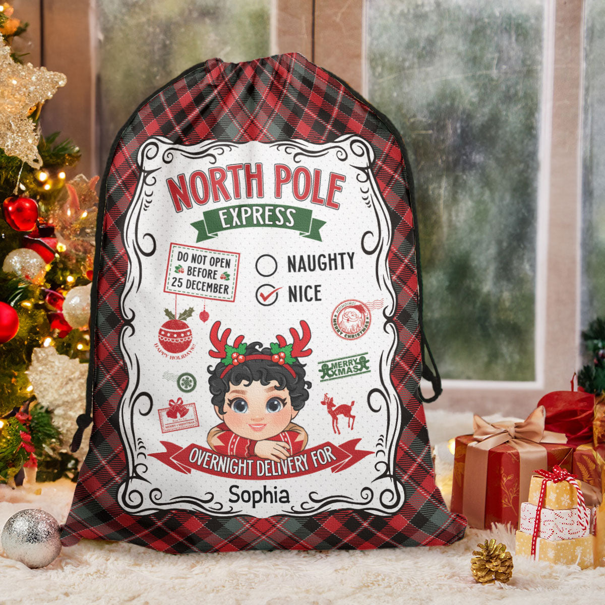 Santa Sack North Pole Express - Personalized Christmas Sack