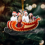 Santa Sleigh Custom Photo Family, Friends, Couples - Personalized Acrylic Photo Ornament