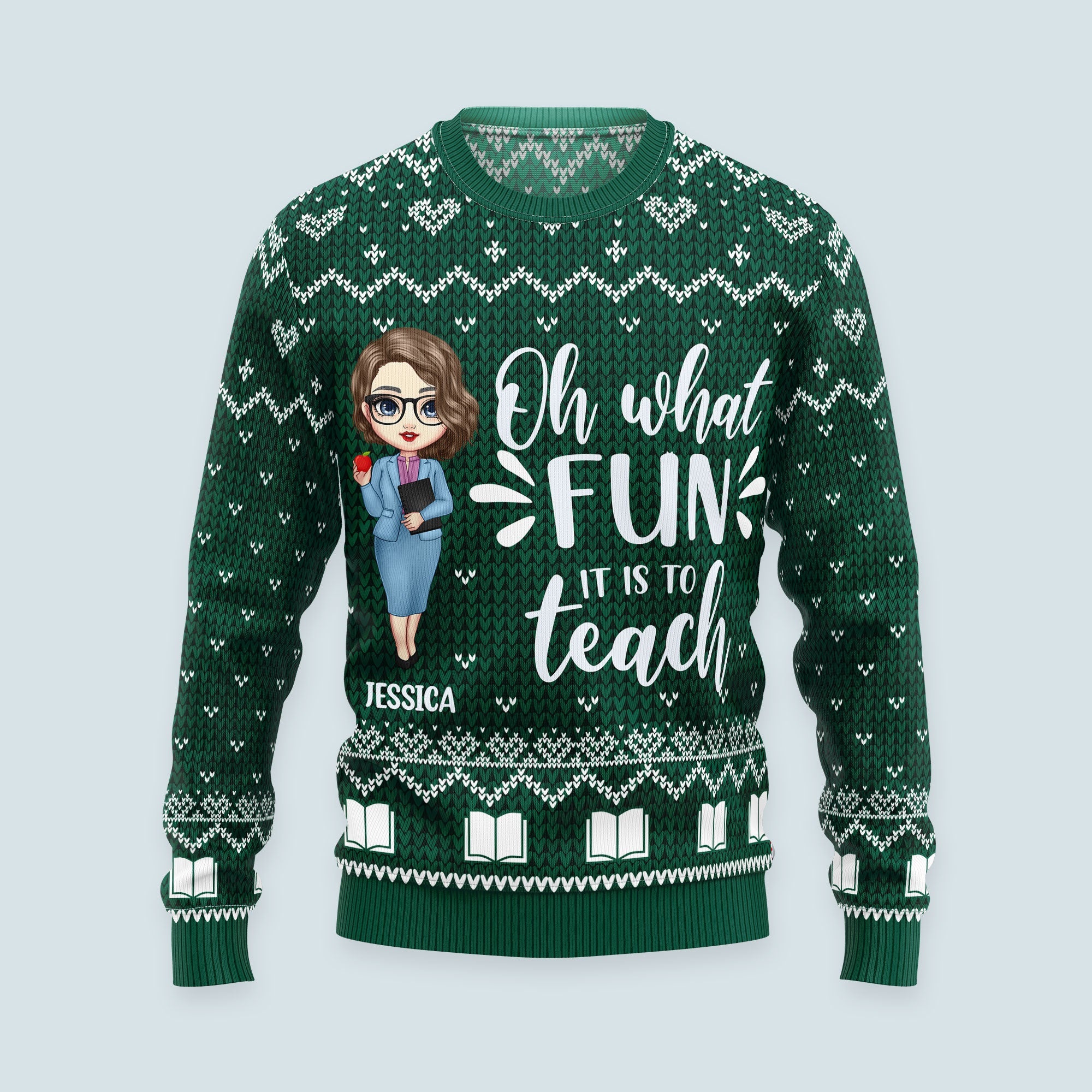 Santa s Favorite Teacher Personalized Ugly Sweater Macorner