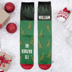 Sasquatch I'D Rather Be Squatching Christmas Bigfoot - Personalized Crew Socks