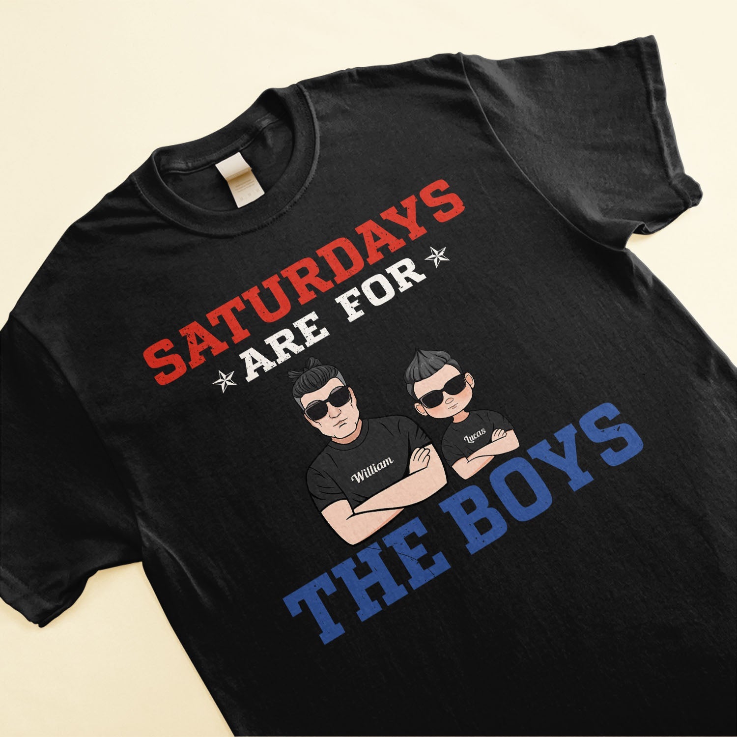 Saturdays Are For The Boys - Personalized Shirt - Father's Day Gift For Father, Dad - Daddy & Me, Dad And Sons, Saturday Shirt