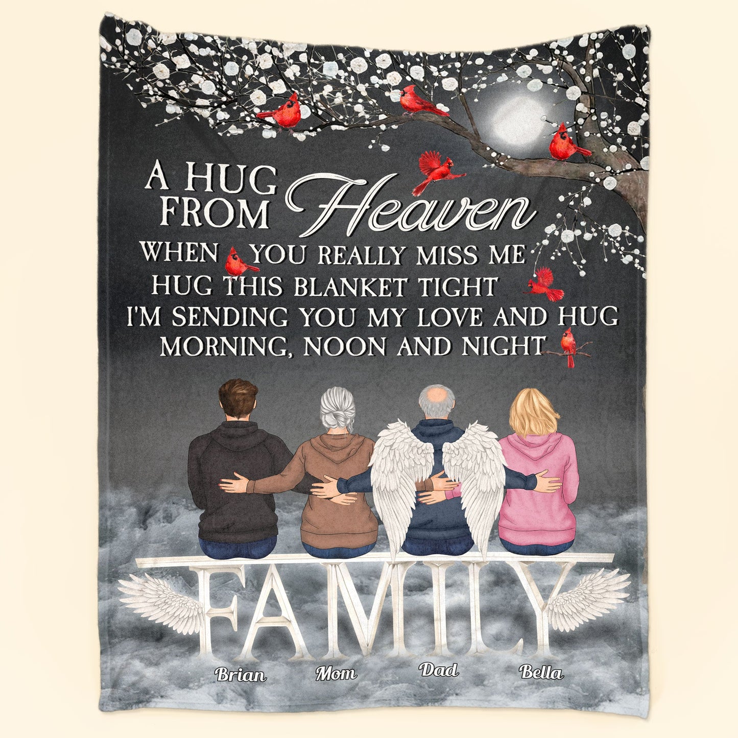 Memorial Gift For Family For Christmas - Personalized Memory Blanket
