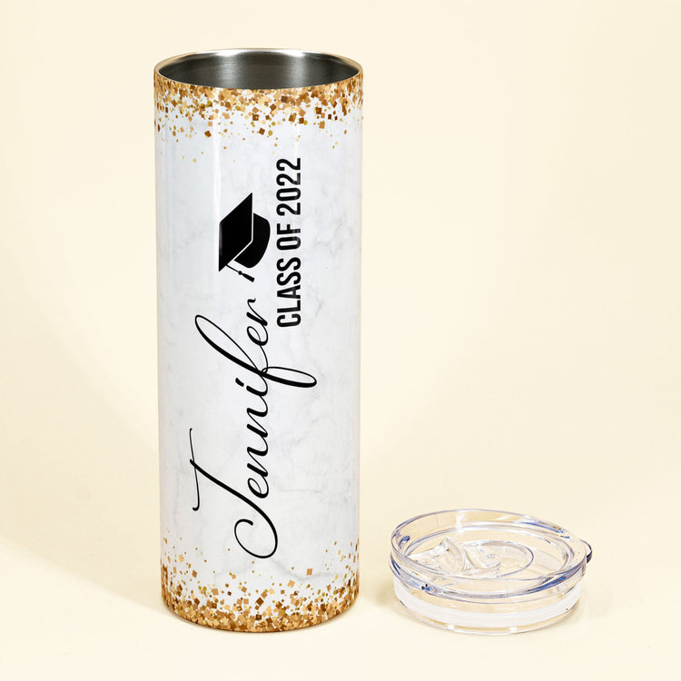 She Believed She Could - Personalized Skinny Tumbler - Birthday Gift Graduation Gift For Girl, Bestie, Sister, Daughter