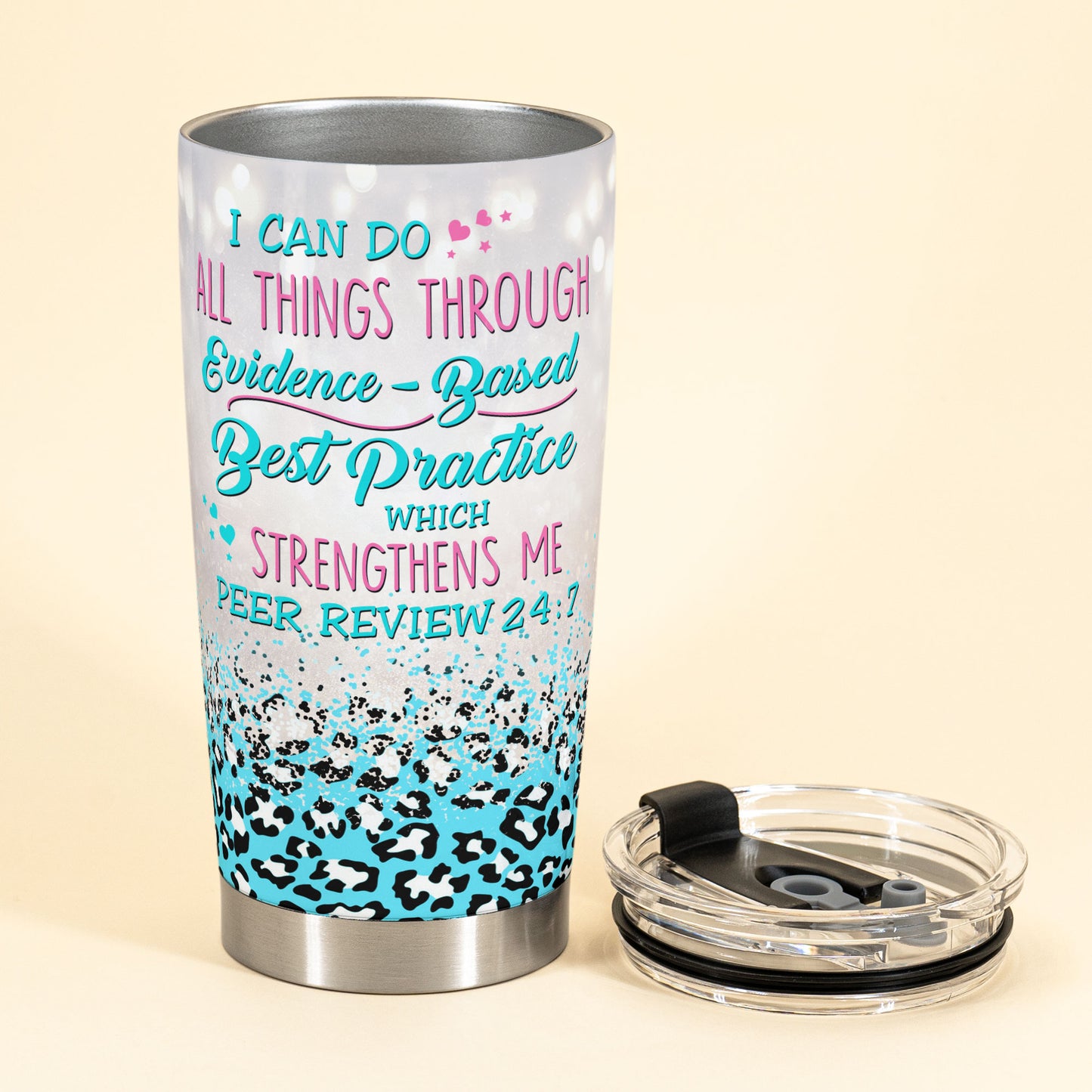 She Believed She Could - Personalized Tumbler Cup - Gift For Doctor & Nurse - Cartoon Nurse