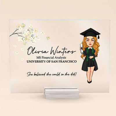 She Believed She Could So She Did - Personalized Acrylic Plaque