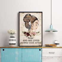 She Lived Happily Ever After - Personalized Poster - Birthday Gift For Book Lovers, Bookworms