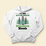 She Was Born And Raised In Wishabitch Woods - Personalized Shirt - Birthday Gift For Her, Girl, Woman, Camping Lovers
