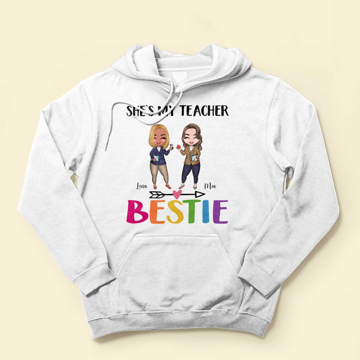 She's My Teacher Bestie - Personalized Shirt - Gift For Teacher Bestie