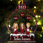 Sibling Forever - Personalized Snowball Shaped Acrylic Ornament