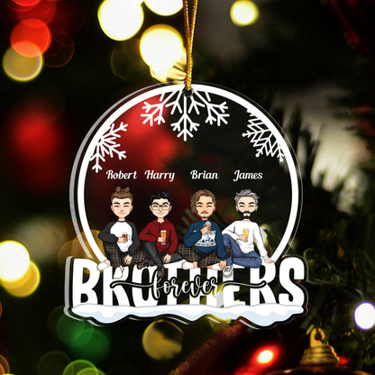 Siblings Forever - Personalized Custom Shaped Acrylic Ornament - Christmas Gift For Family, Dad, Mom, Sisters, Brothers