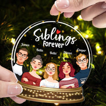 Siblings Forever - Personalized Snow-globe Shaped Acrylic Ornament