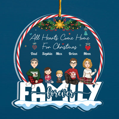 Siblings Forever Version 2 - Personalized Family Ornament - With Little Ones