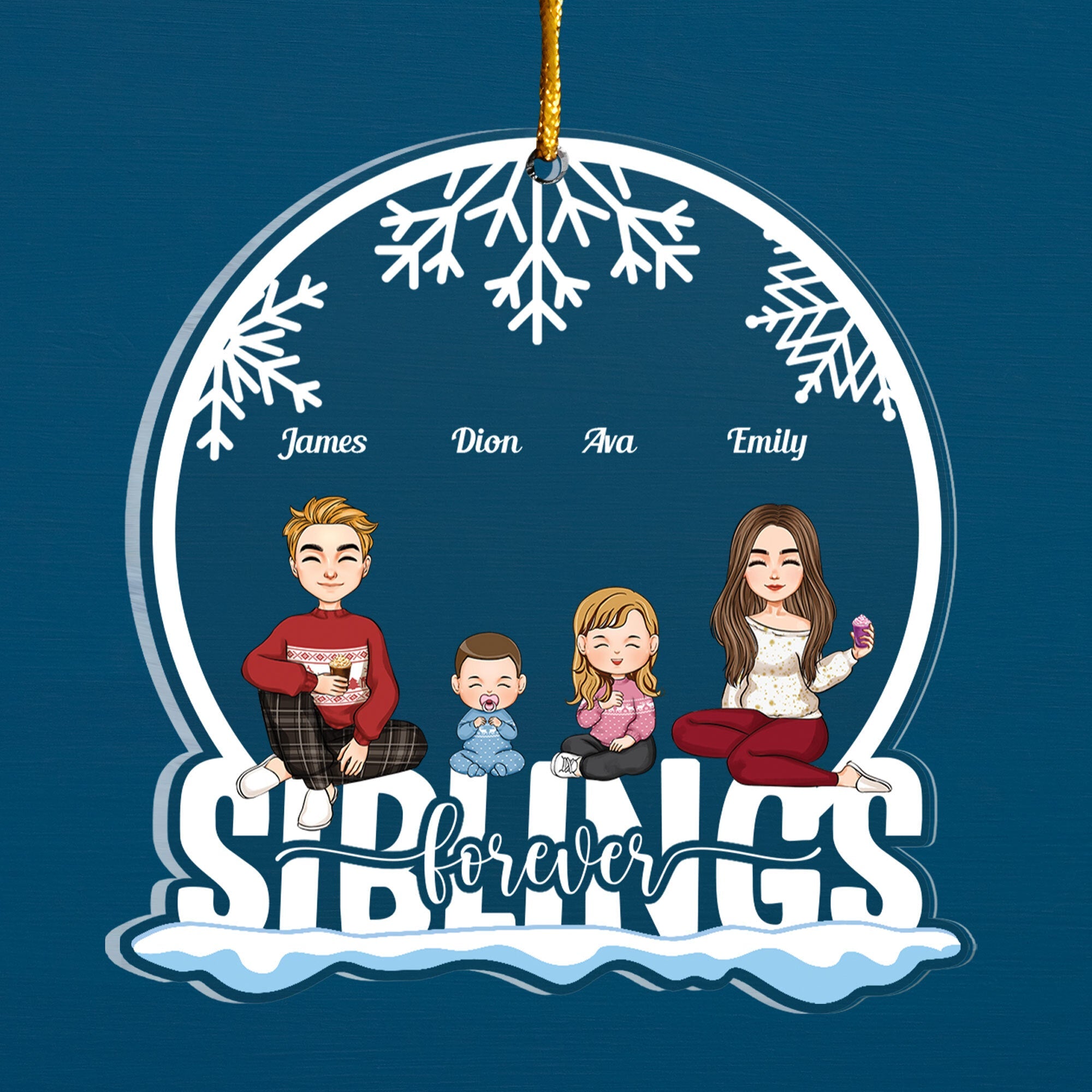 Siblings Forever With Little Ones - Personalized Siblings Ornament