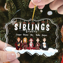 Siblings Forever - Personalized Custom Shaped Acrylic Ornament