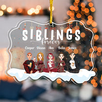 Siblings Forever - Personalized Custom Shaped Acrylic Ornament