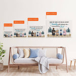 Side By Side Or Miles Apart, Family Connected By Heart - Personalized Poster / Canvas - Mothers Day Gift, Fathers Day Gift For Family, Long Distance Family Gift
