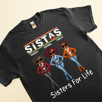 Sistas - Personalized Shirt - Gift For Friends - Cartoon Girl