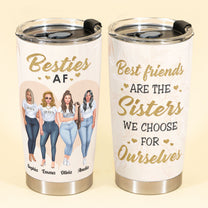 Sistas By Heart - Personalized Tumbler Cup - Birthday Gift For Sistas, Sisters, Besties, BFF