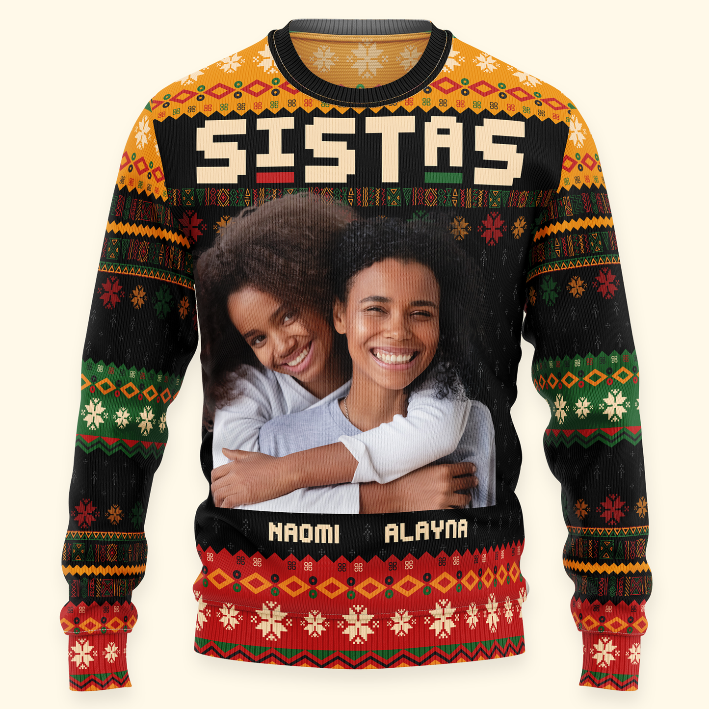 Sistas Christmas - Personalized Ugly Sweater