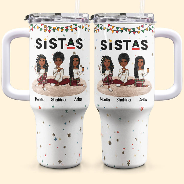 Sistas Forever - Personalized 40oz Tumbler With Straw