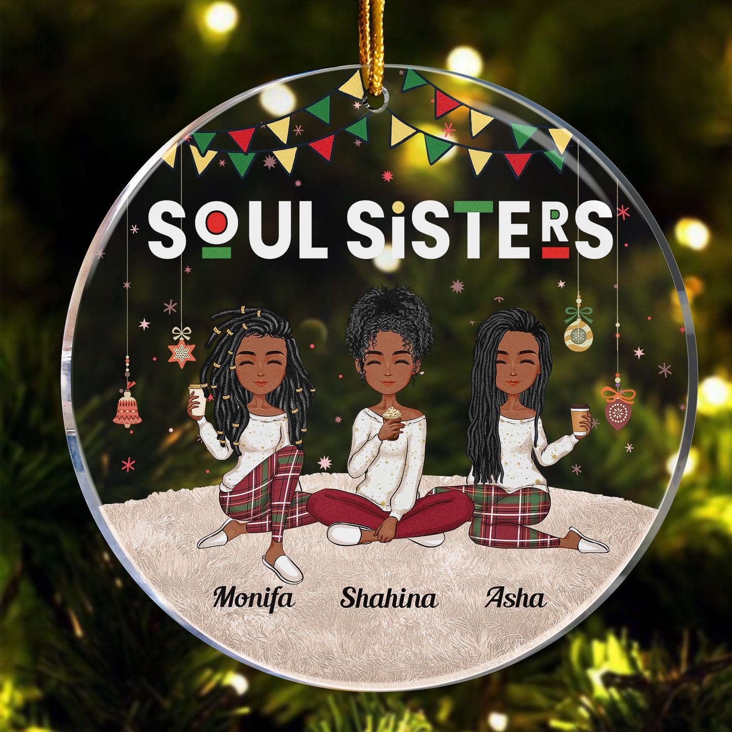 Sistas Forever - Personalized Circle Acrylic Ornament