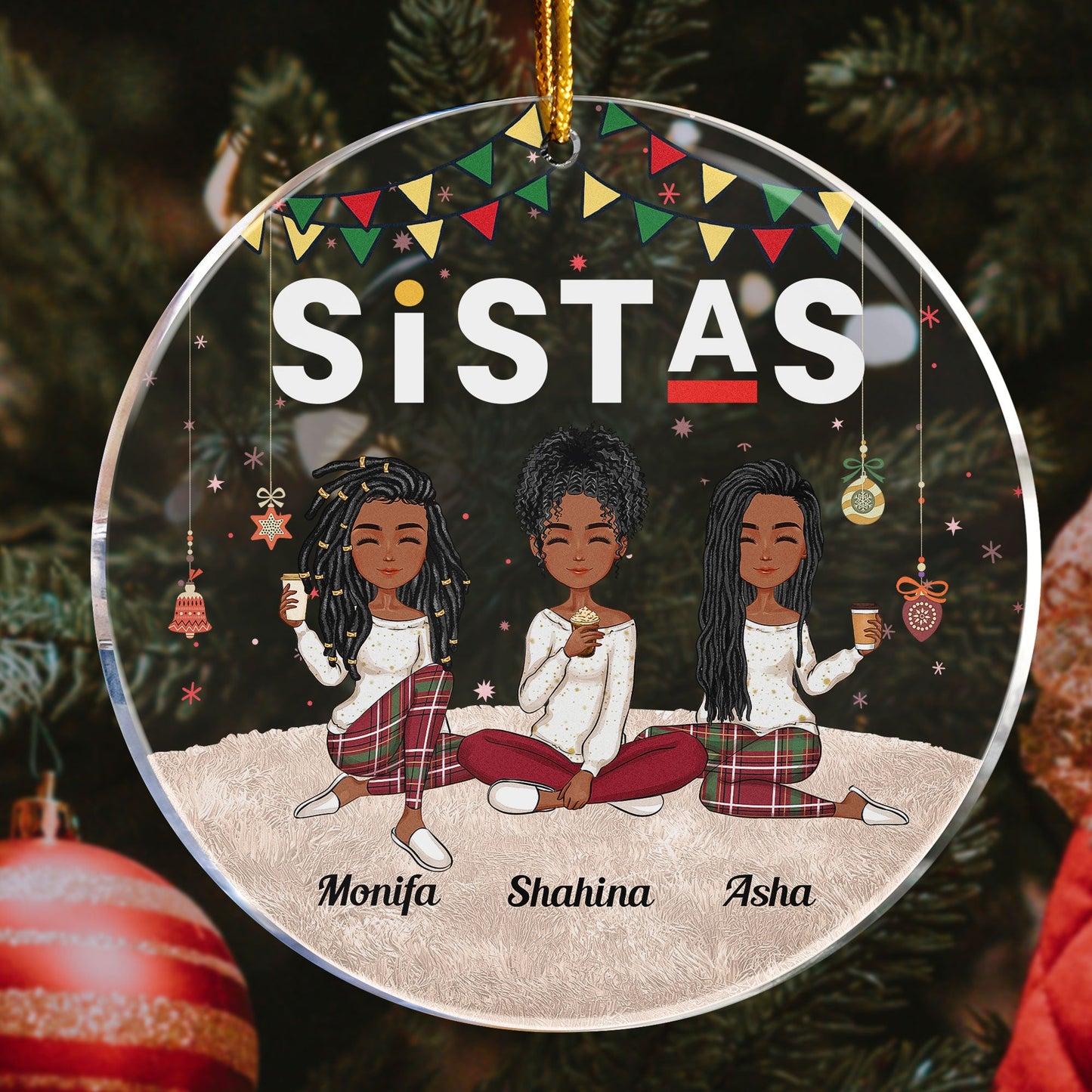Sistas Forever - Personalized Friends Ornament