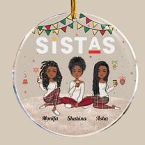 Sistas Forever - Personalized Circle Acrylic Ornament