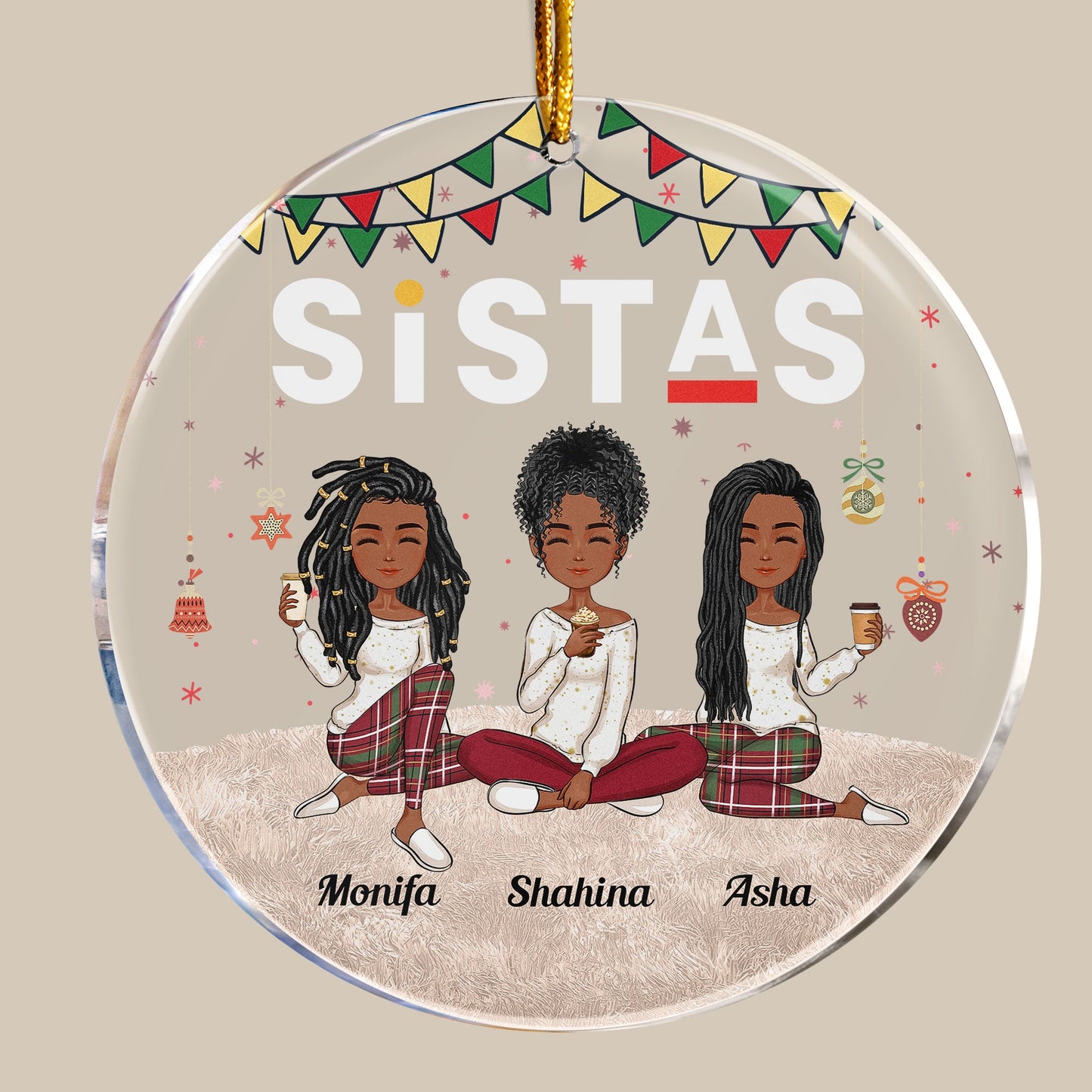 Sistas Forever - Personalized Friends Ornament