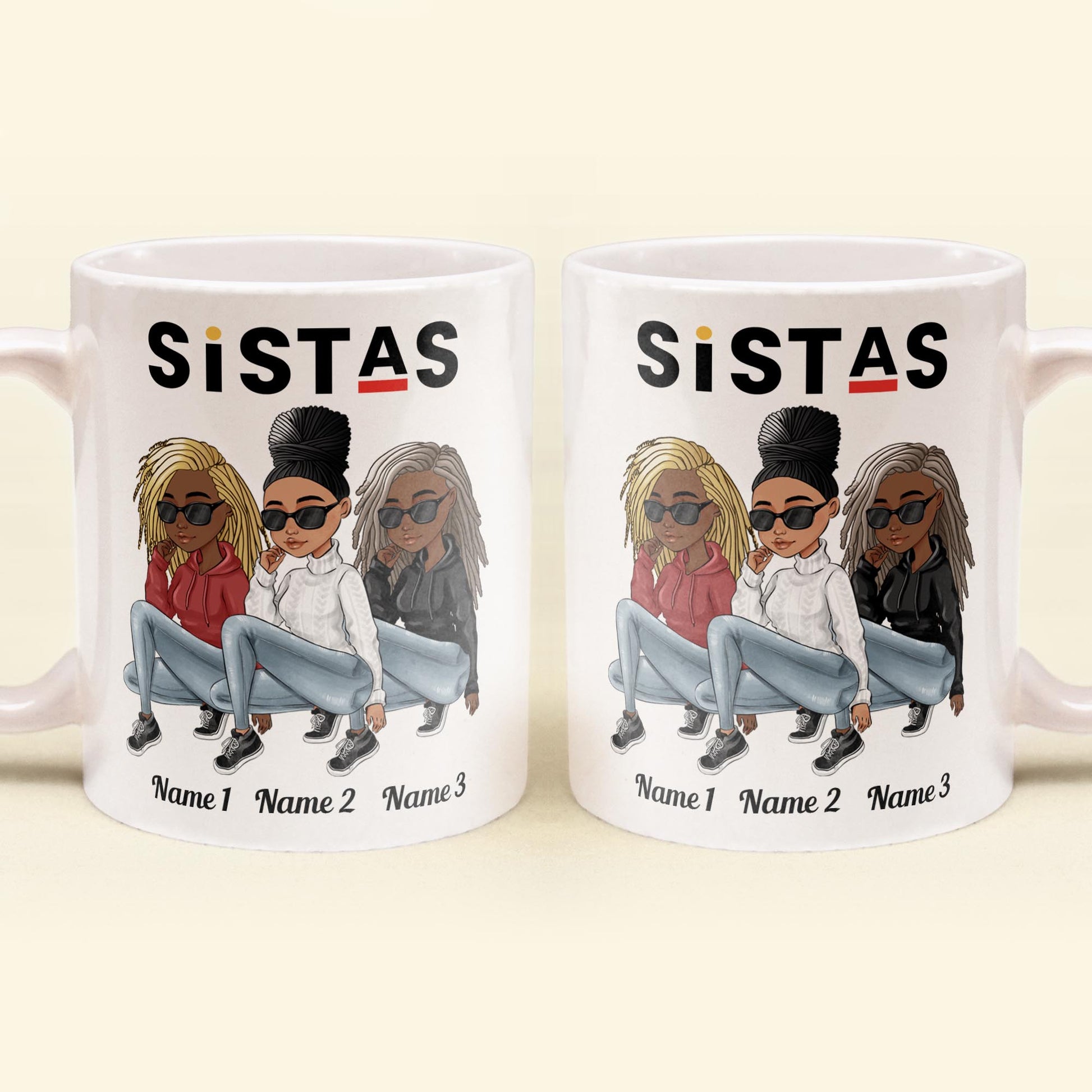 Sistas - Personalized Mug  - Birthday Gift For Sistas, Besties, Black Women