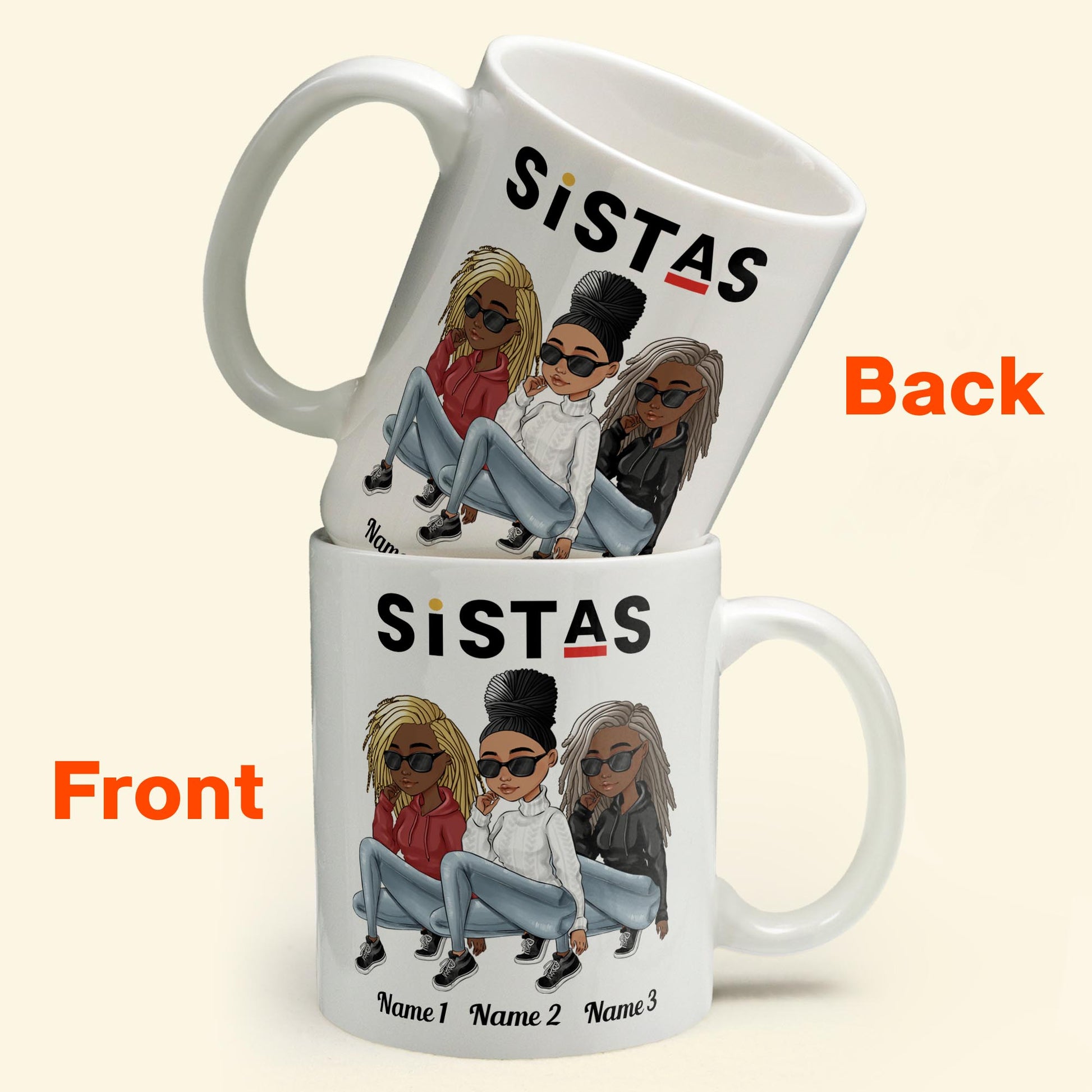 Sistas - Personalized Mug  - Birthday Gift For Sistas, Besties, Black Women