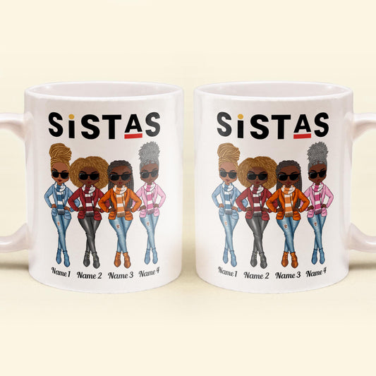 Sistas - Personalized Mug - Birthday & Christmas Gift For Sista, Sister, Soul Sister, Best Friend, BFF, Bestie, Friend